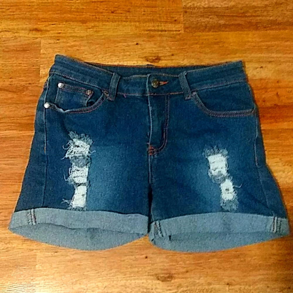 Mod high waist jean shorts